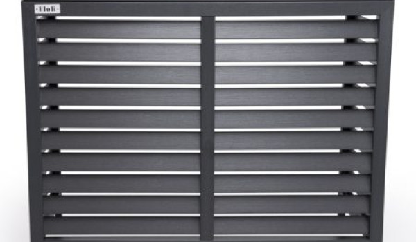 Floli Kunststof Airco Cover - Buitenunit Omkasting "Houtlook " Grijs RAL 7016 afbeelding