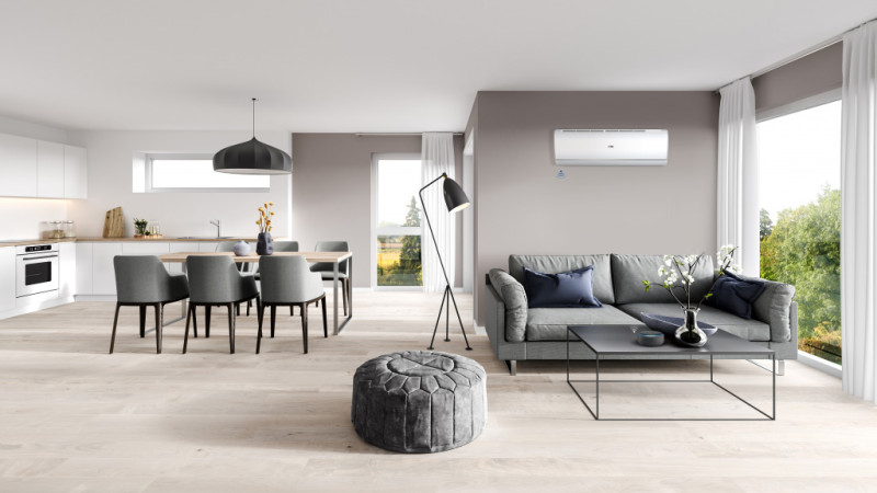 Haier split-unit airco in woonkamer